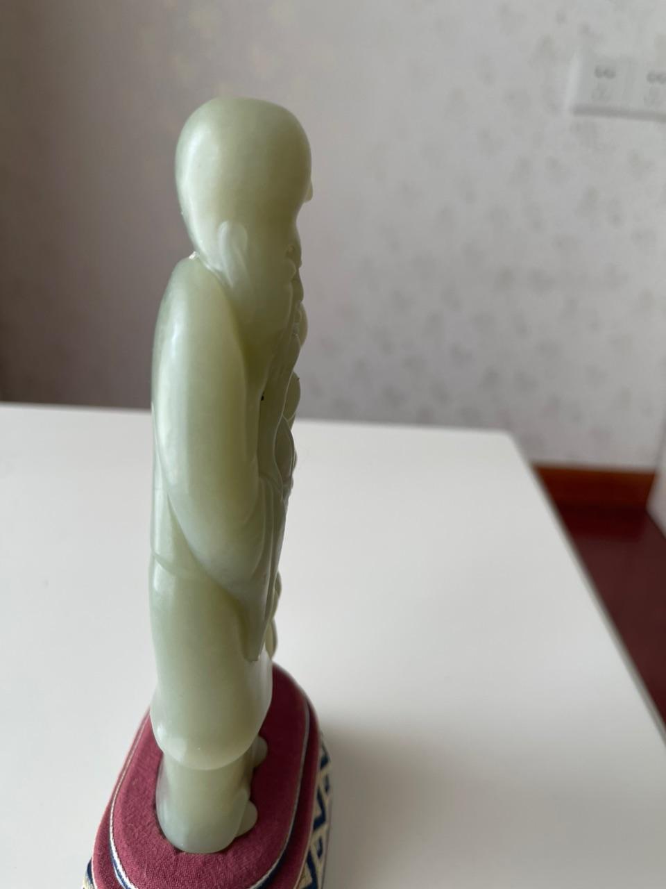 和田玉海尼拉克黄白老肉种寿星摇件